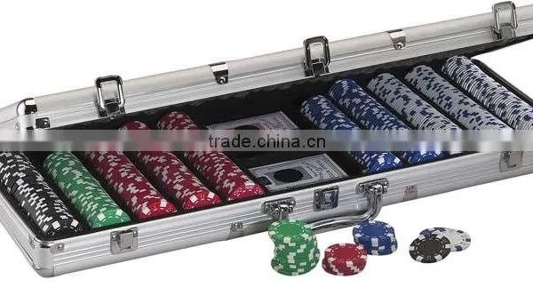 Silver Aluminum 1000 Chip Aluminum Poker Chip Case,Game Card Storage Carrying Case photo-3