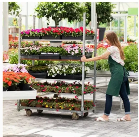 Large Commercial Metal Plant Flower Cart Display Rack photo-2