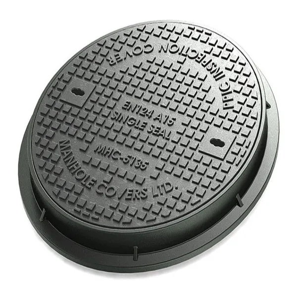 Hot Selling EN124 500*500mm 600*600mm Ductile Iron Road Waterproof Black Round Half Weight Jingdong Model 12 Manhole Cover photo-4
