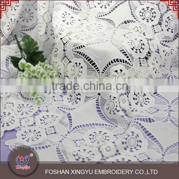Sale High Quality Factory Water Soluble Micro Fiber Polyester Chemical Lace Fabric Decoration for Wedding Dress, Apparel photo-3