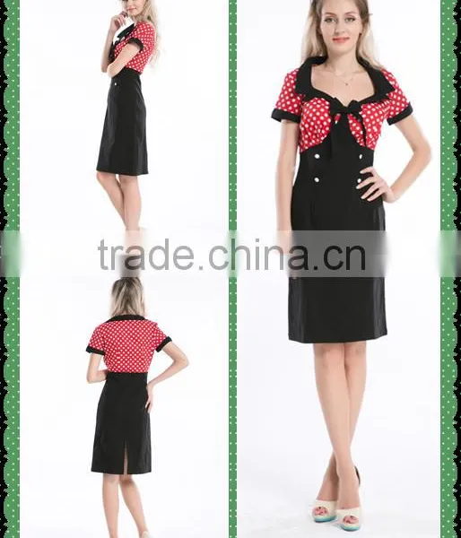 Bestdress Audrey 1950's Swing Vintage Rockabilly Polka Dot Dress photo-3