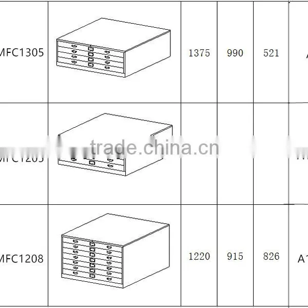 Durable A1-A3 Size Drawing Filing Drawer Map Cabinet photo-5