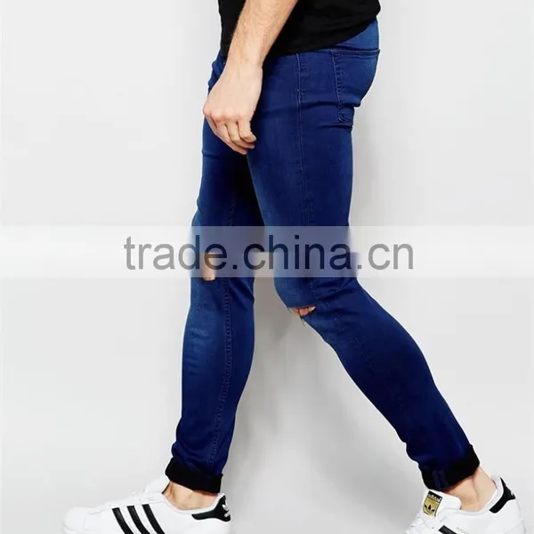 Men Denim Jean 2016 Ripped Skinny Color Fade Proof Men Jean OEM Service photo-4