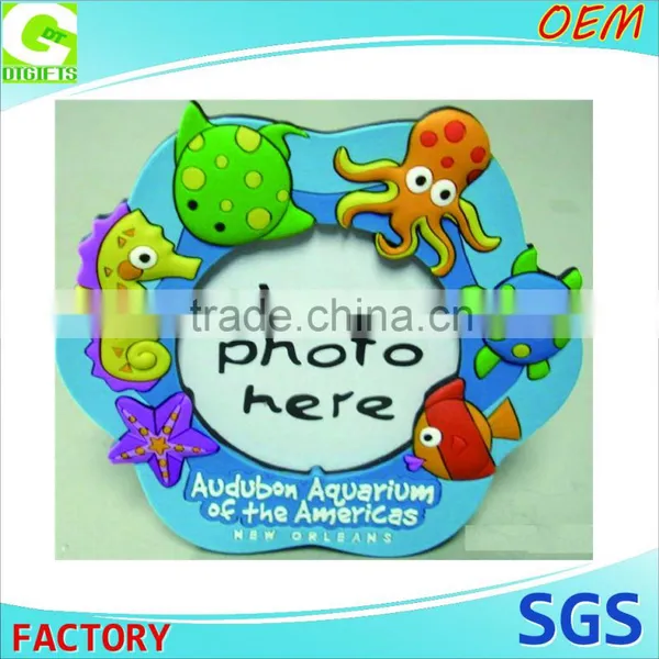 3D Mini Customized Logo Theme Park Photo Frame Pvc Rubber Frame