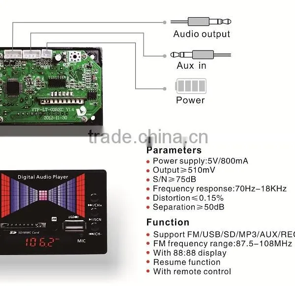 sd fm Usb Recorder Mp3 Player Module Pcba photo-2