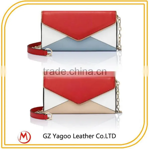 Contrast Color Own Branded Women Leather Wallet From Gz Handbag Factory photo-3