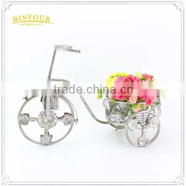 Metal White Ginkgo Biloba Shaped Lacework Planter Holder photo-5
