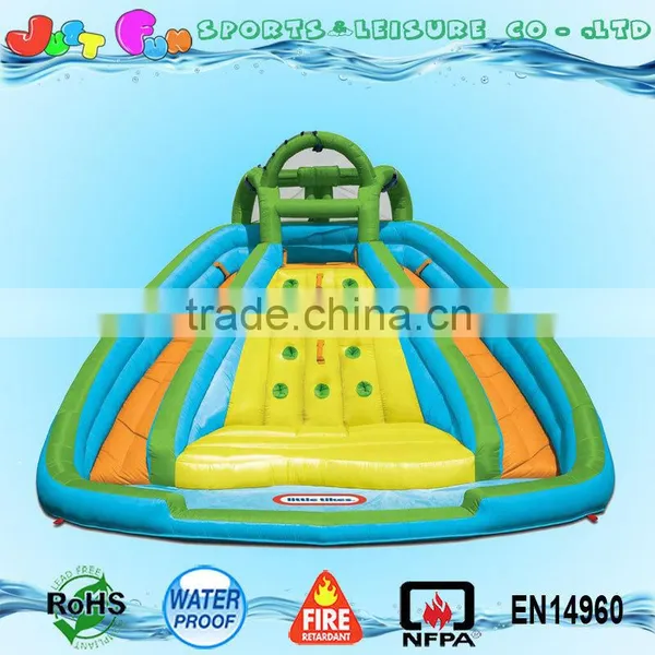 Two Lines Commercial Grade Inflatable Water Slide With Climbing Wall Supplier's Choice photo-1