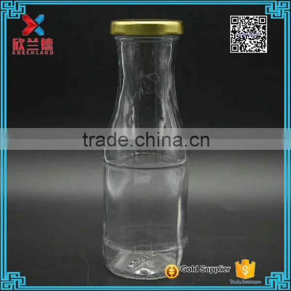 Glass Drinking Bottle for Milk With Screw Metal Lid 200ml photo-2
