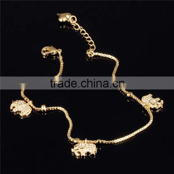 2016 Latest Style Stainless Steel Elephant Hair Gold Anklet photo-5