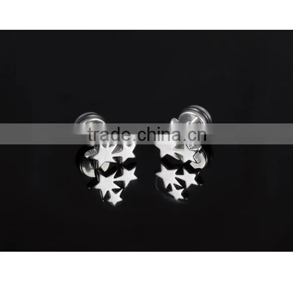 316L Jewellery for Men Factory Price Triple Star Earring photo-3