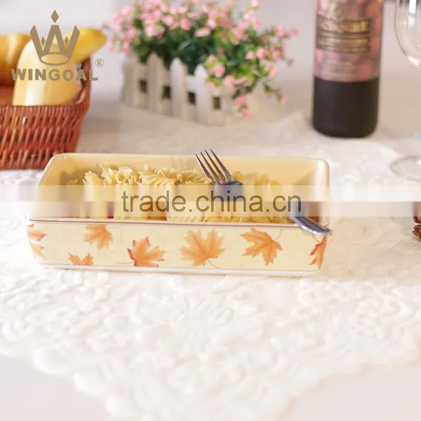 Ceramic Maple Leaf Design Bakeware Set Baking Dish With Handle photo-2