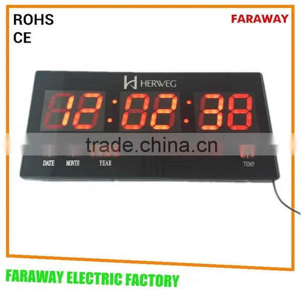 3" Green Led Digital Clock With Temperature for Shops, Warehouse,bus Station,office,supermarket photo-2