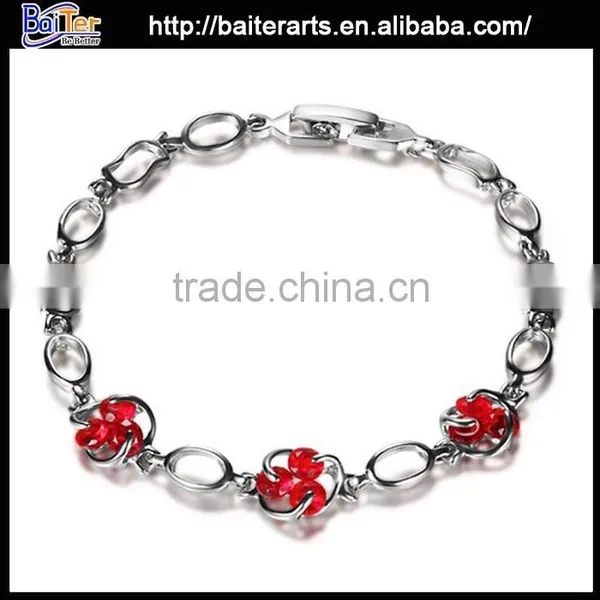 Multi Colors Alloy Copper Women's Round Stone Gold Plated Imitation Bangles photo-5