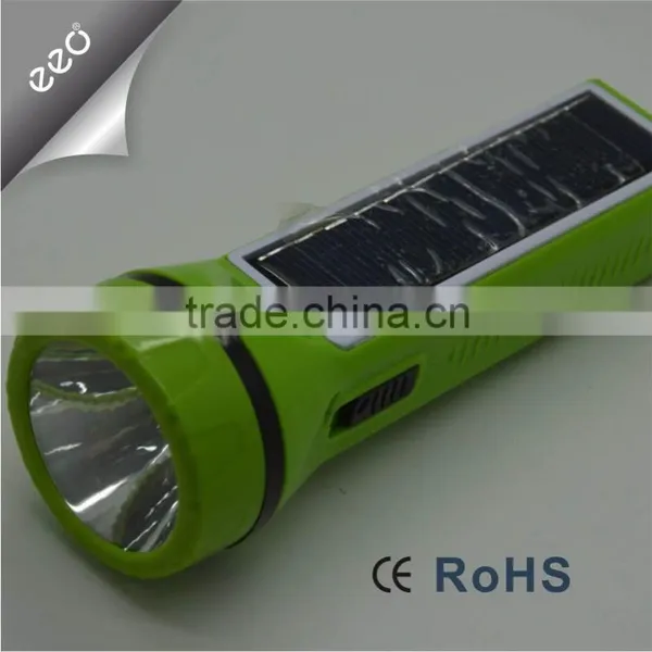 Factory Direct Export Rechargeable LED Torch With Side Solar Rechargeable photo-2