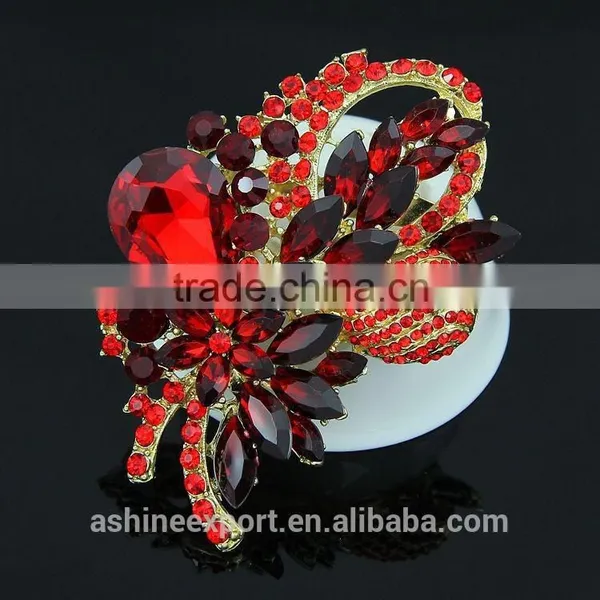 Bright Bridal Bulk Crystal Rhinestone Flower Brooch/handmade Rhinestone Brooch photo-4