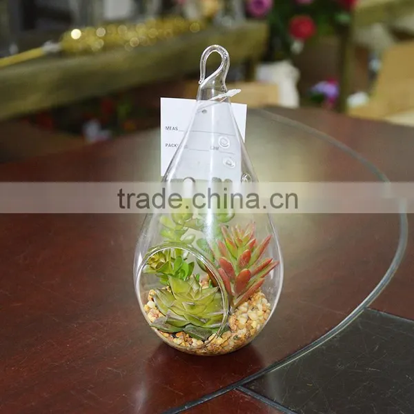 Artificial Plants Succulent Plant Hanging Glass Terrarium photo-2