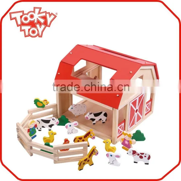 New Design Educational Miniature Wooden House Crafts Diy Animal Toy