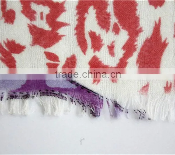 Shackles Printed Wool Scarf With Fringe photo-6