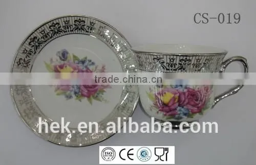 Colored Cafe Tea Cup and Saucer photo-2