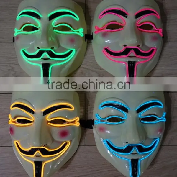 EL Wire V For Vendetta Mask / V for Vendetta el Wire Mask / Vendetta el Wire Mask photo-2