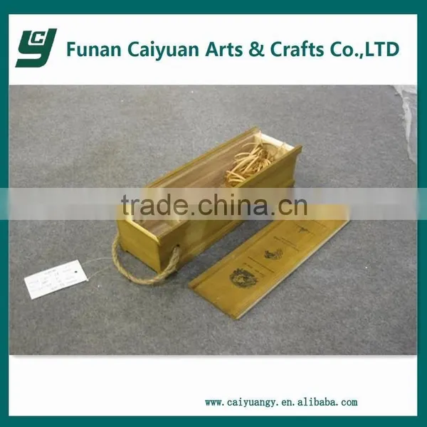 Single Bottle Customized Cheap Pine Wooden Wine Box