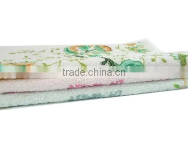 Colorful Flower Print Cotton Terry Hand Towel photo-5
