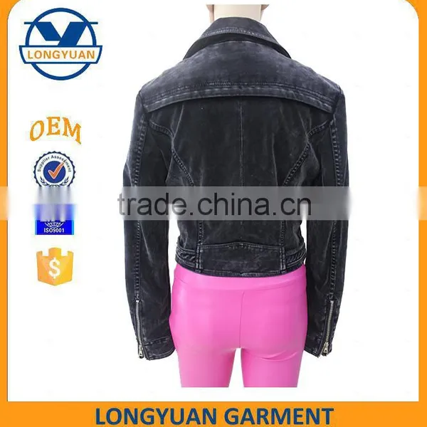 Short Fashion Material New Design Windproof Zipper pu Leather Jacket for Woman photo-2