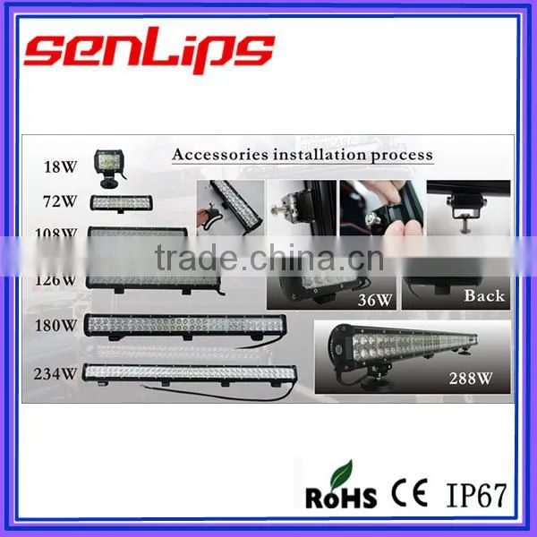 HOT SALE 18W to 288W S F C Double Rows LED Light Bar Waterproof IP67 for OFFROAD, SUV TURCK. photo-3