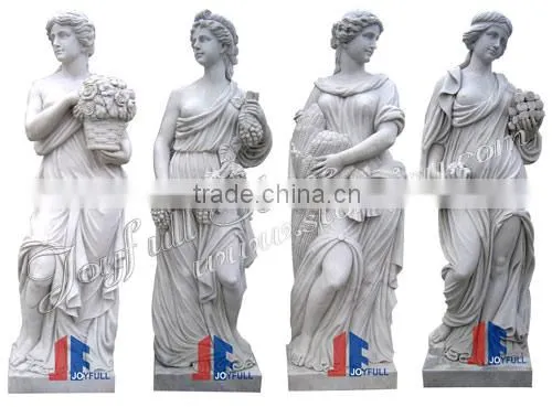Hand Carved Marble Garden Gods Four Seasons Statues