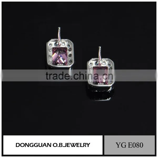 New 2016 Latest Gold Earring Designs Pink Diamond Earrings for Wedding photo-4