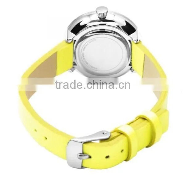 New Fashion Design Stainless Steel Case Real Leather Strap Wristwatch for Women photo-3