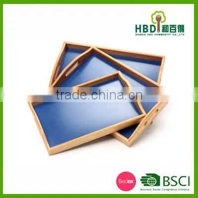 3 Pcs Fashion Bamboo Wooden Serving Tray for Sale photo-2