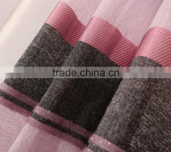 Elegant Strip New Design Sheer Curtain Panel Woven With Silver Metallic Yarn photo-2