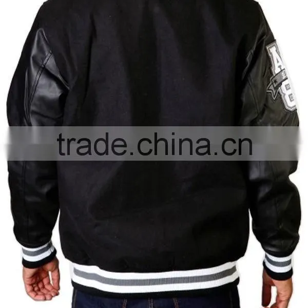 Custom Wool Varsity Jacket With Leather Sleeves, High Quality Sublimation Varsity Jacket photo-2