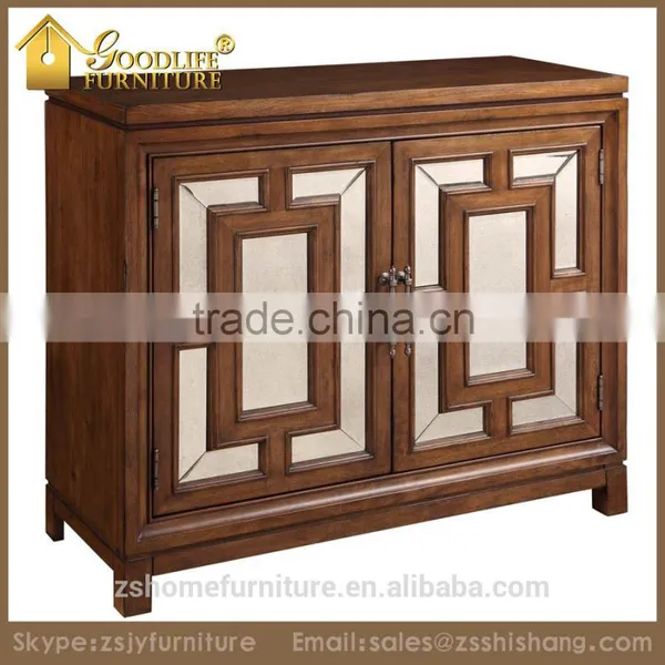 Rustic Antique Wooden Display Cabinet With Doors