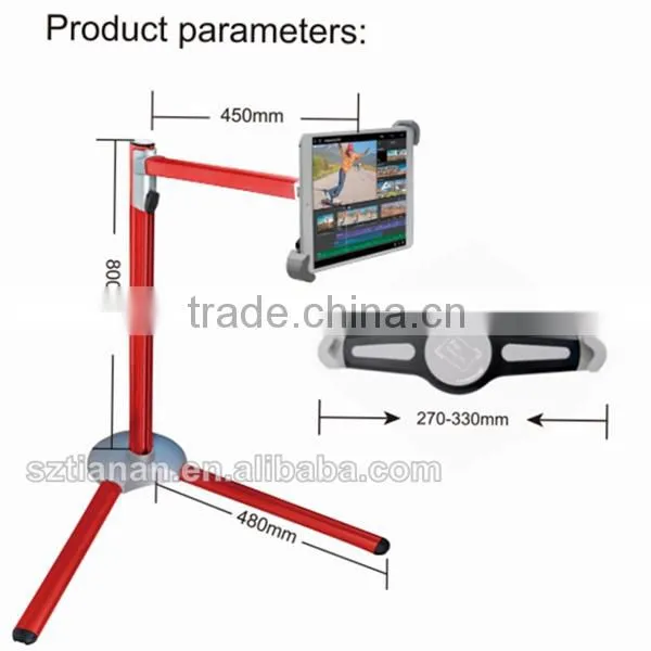 Height Adjustable Fashion Design Movable Floor Stand Holder for Tablet 7-10.5" photo-3
