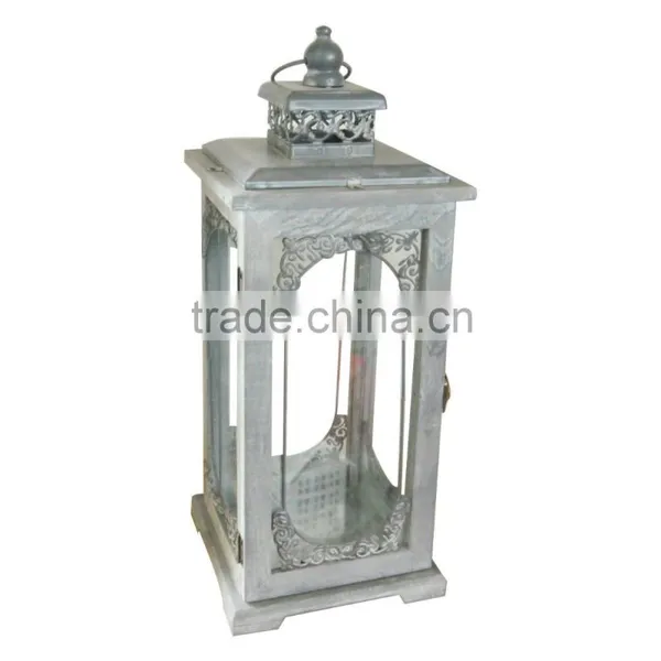 Metal Lantern Moroccan Candle Lanterns Wooden Candle Holder photo-2