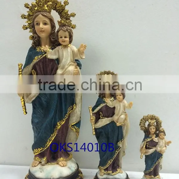 Factory 2016 Resin Religious Virgin Mary and Baby Juesus Statue Tabletop photo-3