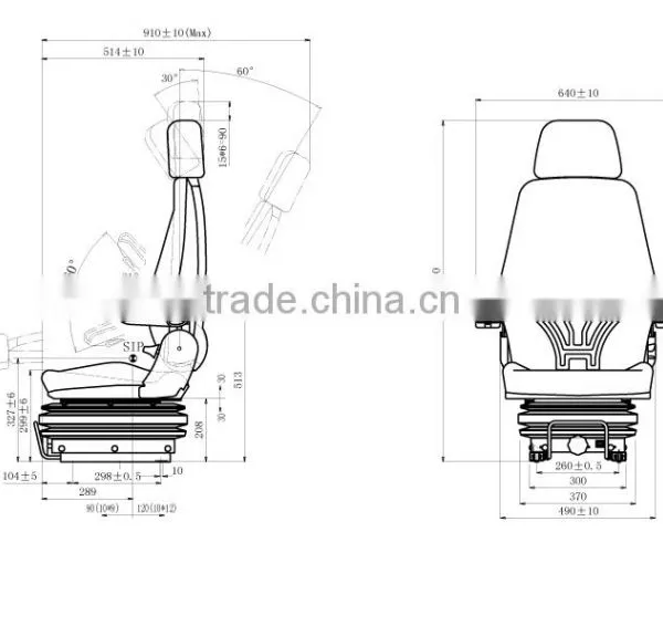 Machinery Suspension/ Backrest Adjustable Digger Seat YHF-07 photo-3