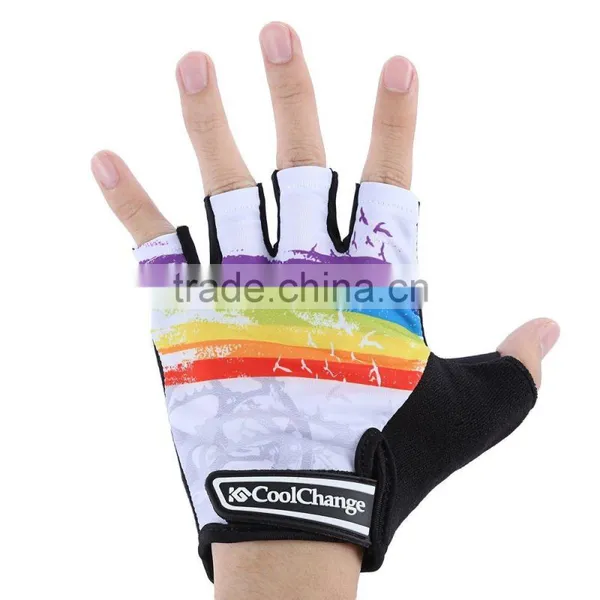 Cool Change Shock-absorbing Foam Pad Half Finger Breathable Sports Golves For Cycling Climbing Camping 2 Colors photo-5