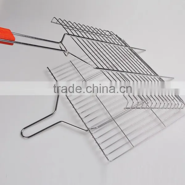 Large BBQ Grill Basket Grid Meat Clip photo-3