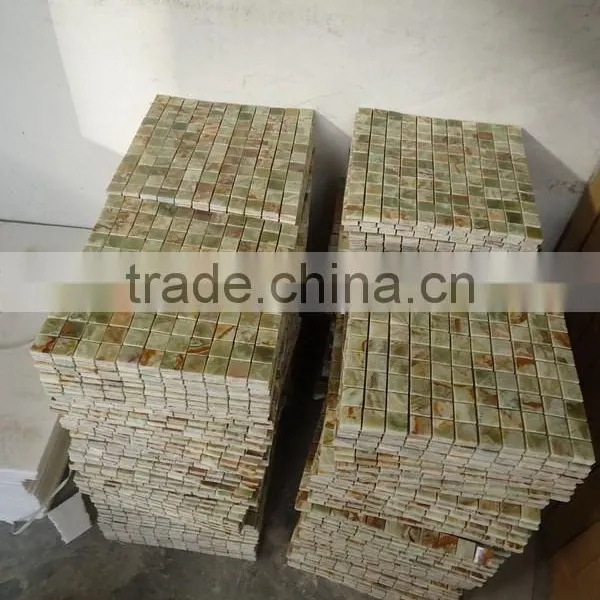 EXPORT QUALITY HOT SALE CHEAP PRICE DARK GREEN ONYX MOSAIC TILES COLLECTION photo-2