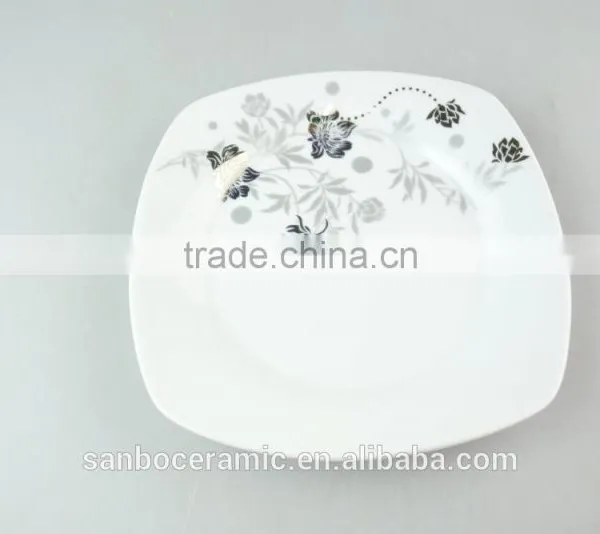 Hotsale Decorated White Porcelain Plate for Restaurant in Stock With Cheap Price photo-2