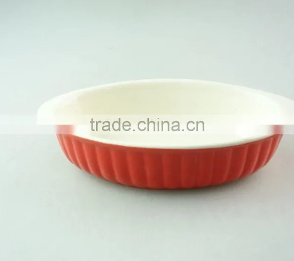 Colorful Ceramic Bake Plate With Two Ears, Durable Ceramic Bakeware in Stock photo-4