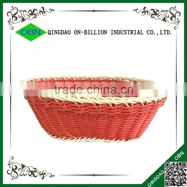 100% Hand Woven Colorful Small Plastic Basket for Bread photo-3