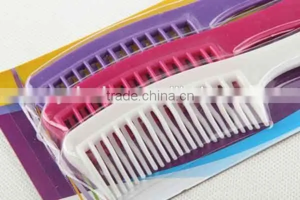 Staggered Comb With Hanging Hole/3PC Plastic Hair Brush photo-3