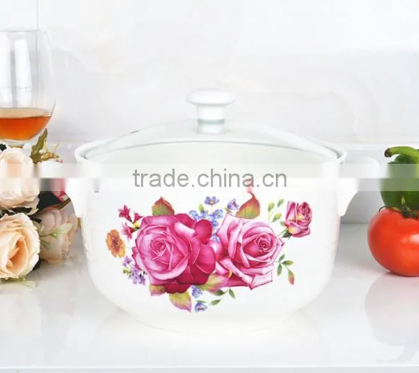 8" Ceramic Cookware Pot Safe for Microwave With Glass Lid photo-3