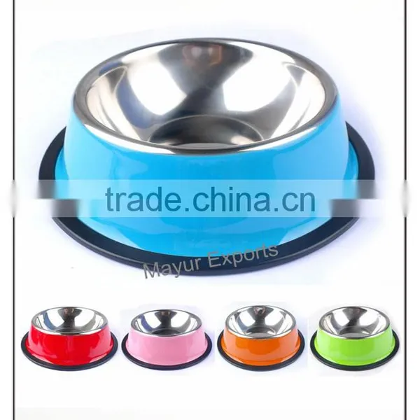Stainless Steel Anti Skid Pet Bowl - Color photo-2