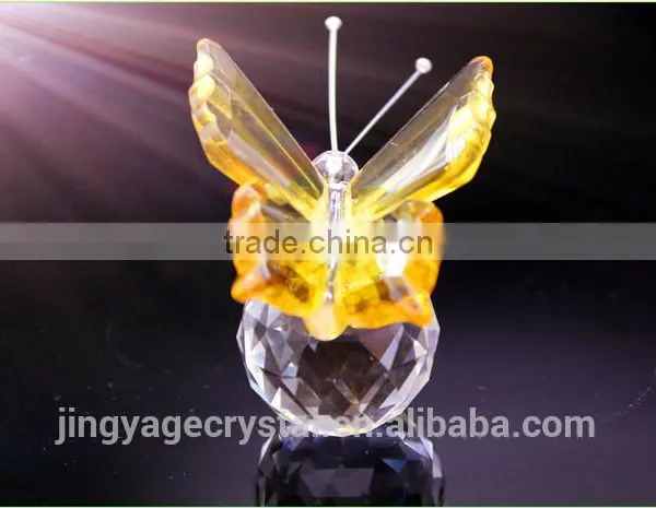 Promotional Fascinating Yellow Crystal Butterfly Model New Promotional Wedding Giveaway Gifts photo-3